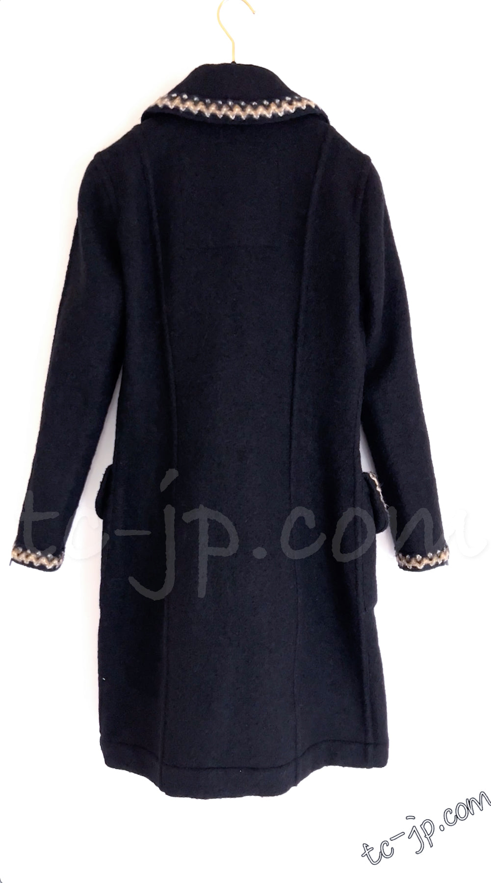 CHANEL 06A Black Wool Alpaca Coat 36 シャネル ブラック ウール アルパカ コート 即発
