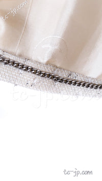 CHANEL 99S Ivory Grey Metallic Jacket 36 38 シャネル アイボリー・グレー・メタリック・ジャケット