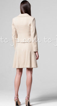 CHANEL 02C Dark Navy Black Two-Piece Swarovski Button Jacket Skirt Suit 40 シャネル 濃紺 ブラック・スワロフスキーボタン ジャケット・スカート・スーツ