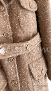 CHANEL 01A Brown Beige Alpaca Tweed Coat 40 シャネル ブラウン・ベージュ・アルパカ・ツイード・コート