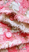 CHANEL 04C Pink White Tweed Fringe Jacket 36 38 40 42 44 シャネル ピンク・ホワイト・ツイード・フリンジ・ジャケット 即発