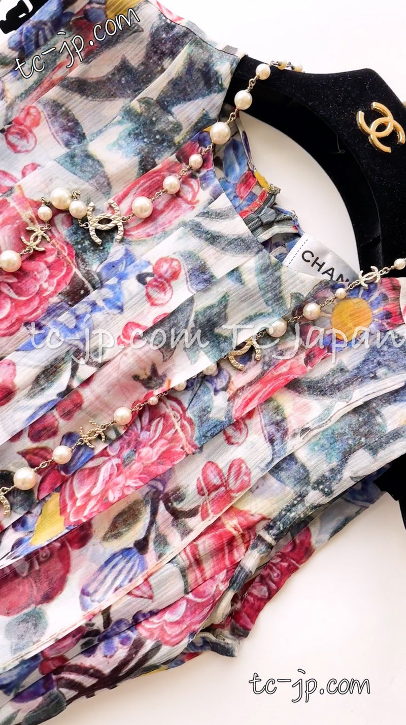CHANEL 15C Floral Sleeveless Silk Dress Jacket  38 シャネル フローラル・シルク・ワンピース ジャケット 即発