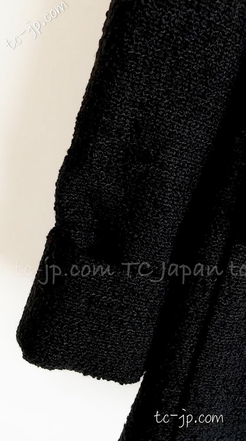 CHANEL 13A Black Wool Silk Jacket Coat 42 シャネル  ブラック・ウール・シルク・ジャケット 即発