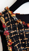 CHANEL 11C Black Brown Gold Beaded Braided Trim Jacket Dress 36 シャネル ブラック・ブラウン・ゴールド・ビーズ・ブレイドトリム・ジャケット・ワンピース 即発