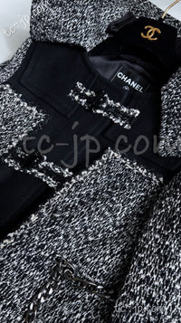 CHANEL 11A Black Gray Wool Duffle Coat 36 38 シャネル ブラック・グレー・ウール・ダッフルコート 即発