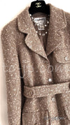 CHANEL 01A Brown Beige Alpaca Tweed Coat 40 シャネル ブラウン・ベージュ・アルパカ・ツイード・コート