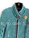 CHANEL 16C Green Mandarin CollarTweed Jacket 36 シャネル マンデリン襟 グリーン・ツイード・ジャケット