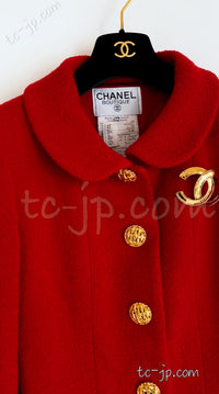 CHANEL 92A Iconic Collector's Piece Red Tweed Jacket Skirt Suit 38 シャネル レッド・コレクター限定品 レア・ジャケット・スカート・スーツ 即発