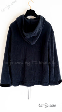 CHANEL 15B Black CC Logo Zip Hoodie Tops 36 38 40 シャネル ブラック・CCロゴ・パイルジップ・パーカー