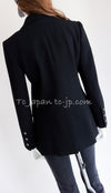 CHANEL 08PF Black Wool Lion Button Blazer Jacket 36 40 シャネル ブラック・ウール・ライオンボタン・ジャケット