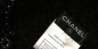CHANEL 07PF Charcoal Black Alpaca Cardigan 36 38 シャネル 高級アルパカ リボン チャコールグレー ブラック・カーディガン