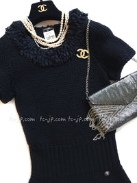 CHANEL 08A Black Cashmere Knit Dress 38 シャネル ブラック・ニット・カシミア・ワンピース 即発