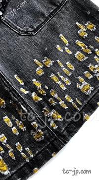 CHANEL 11S Gray Yellow Denim Mini Skirt Jeans 36 シャネル グレー・イエロー・デニム・スカート・ジーンズ 即発 - TC JAPAN