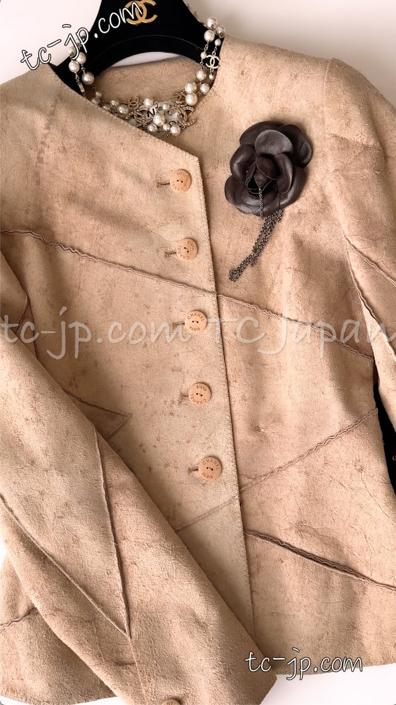 CHANEL 00C Calf Skin Suede Leather Jacket 34 36 シャネル カーフスキン・スウェード・レザー・ジャケット 即発