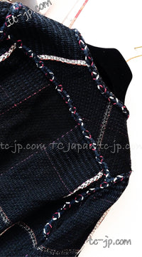 CHANEL 07C Navy Cotton Wool Jacket Skirt 36 38 40 シャネル ネイビー・コットン・ウール・ジャケット・スカート 即発