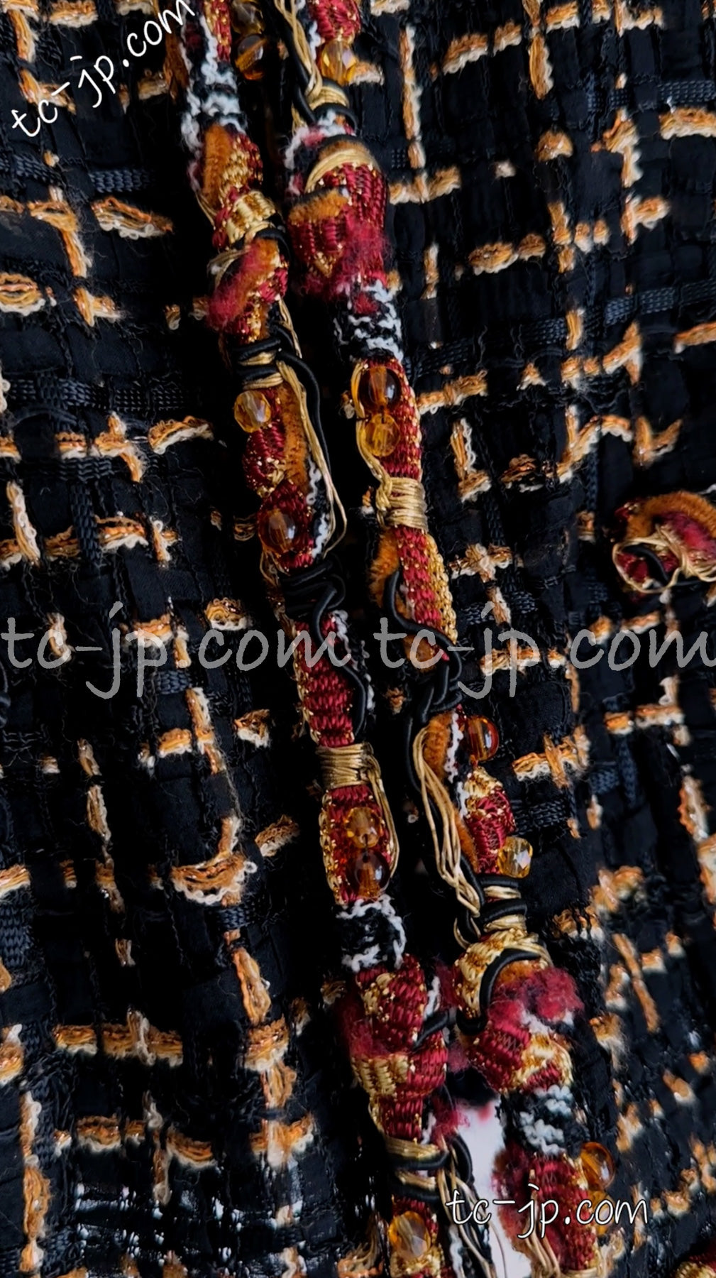 CHANEL 11C Black Brown Gold Beaded Braided Trim Jacket Dress 36 シャネル ブラック・ブラウン・ゴールド・ビーズ・ブレイドトリム・ジャケット・ワンピース 即発