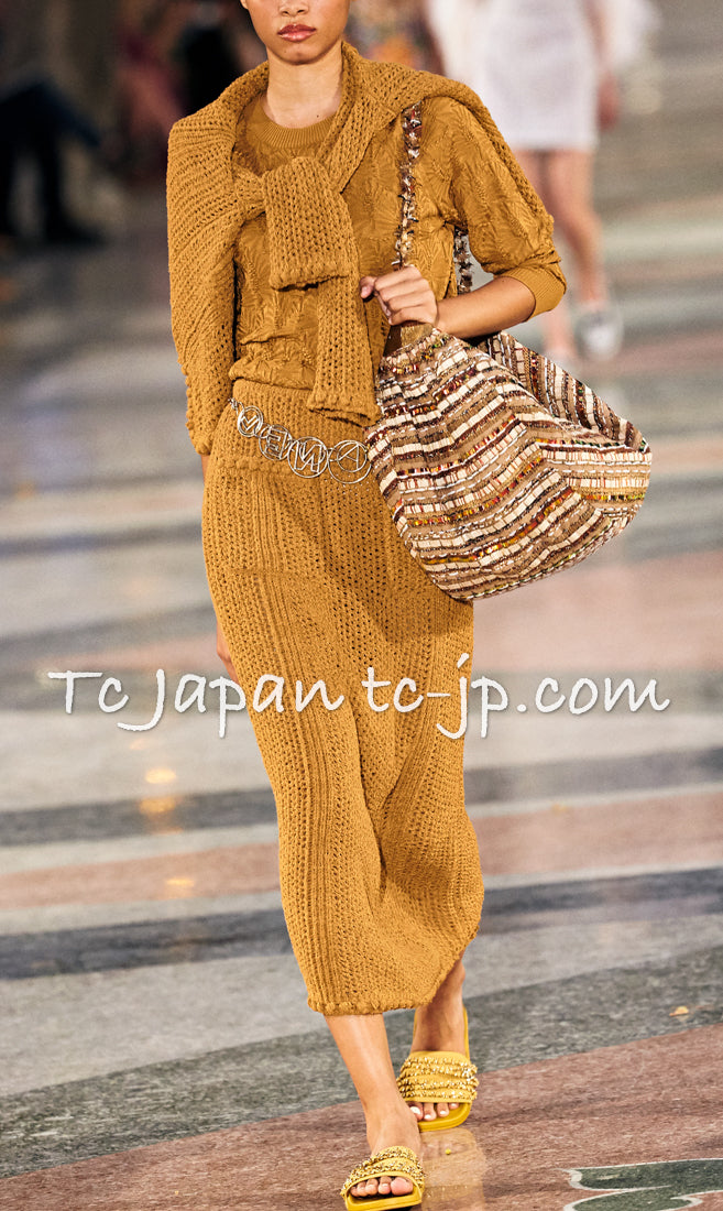 CHANEL 17C Beige Brown cotton knit Dress 36 38 シャネル ベージュ・ブラウン・コットン ニット  ワンピース・カーディガン 即発