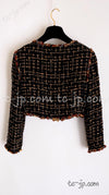 CHANEL 11C Black Brown Gold Beaded Braided Trim Jacket Dress 36 シャネル ブラック・ブラウン・ゴールド・ビーズ・ブレイドトリム・ジャケット・ワンピース 即発
