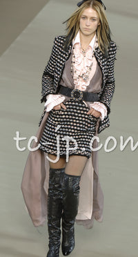 CHANEL 06A Black Metallic Multicolor Tweed Jacket Skirt 34 シャネル ブラック・メタリック・ツイード・ジャケット・スカート