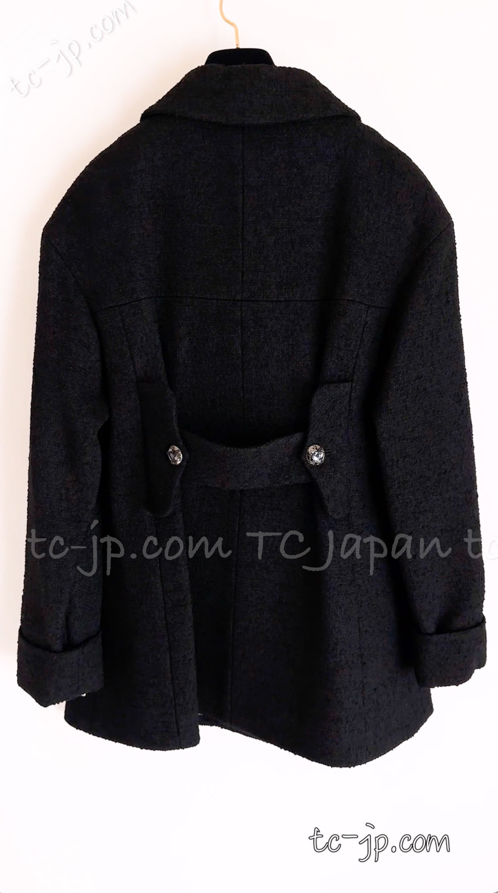 CHANEL 13A Black Wool Silk Jacket Coat 42 シャネル  ブラック・ウール・シルク・ジャケット 即発
