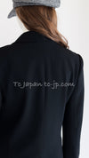 CHANEL 08PF Black Wool Lion Button Blazer Jacket 36 40 シャネル ブラック・ウール・ライオンボタン・ジャケット