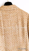 CHANEL 01C Honey Marigold Beige Zipper Cotton Tweed Coat 42 シャネル ハニー マリー ゴールド ベージュコットン ジッパー ツイード コート 即発