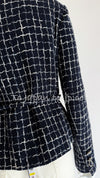 CHANEL 14S Navy Check Tweed Jacket Coat Dress 36 シャネル ネイビー・ツイード・ジャケット・コート・ワンピース 即発