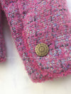 CHANEL 97A Pink Light Blue Tweed BOUCLE Jacket 34 シャネル ピンク・ライトブルー・ツイード・ブークレ ジャケット 即発