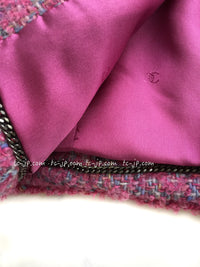 CHANEL 97A Pink Light Blue Tweed BOUCLE Jacket 34 シャネル ピンク・ライトブルー・ツイード・ブークレ ジャケット 即発
