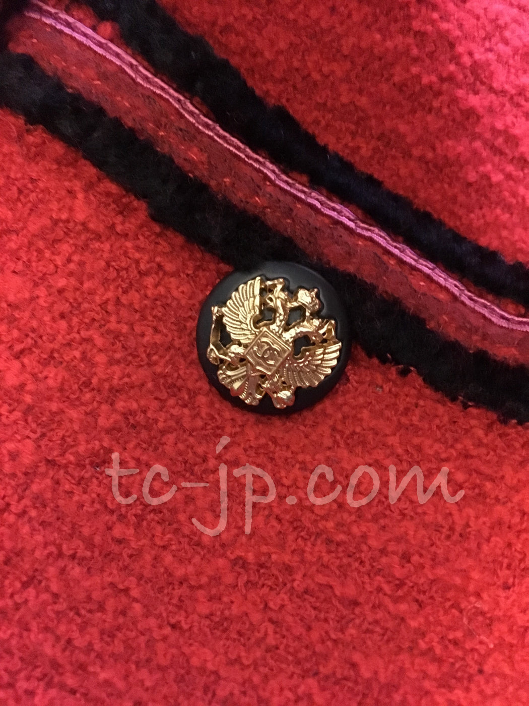 CHANEL 09PF $6K Red Moscow Wool Jacket Suit 38 シャネル レッド・ロマノフ・ツイード・ジャケット