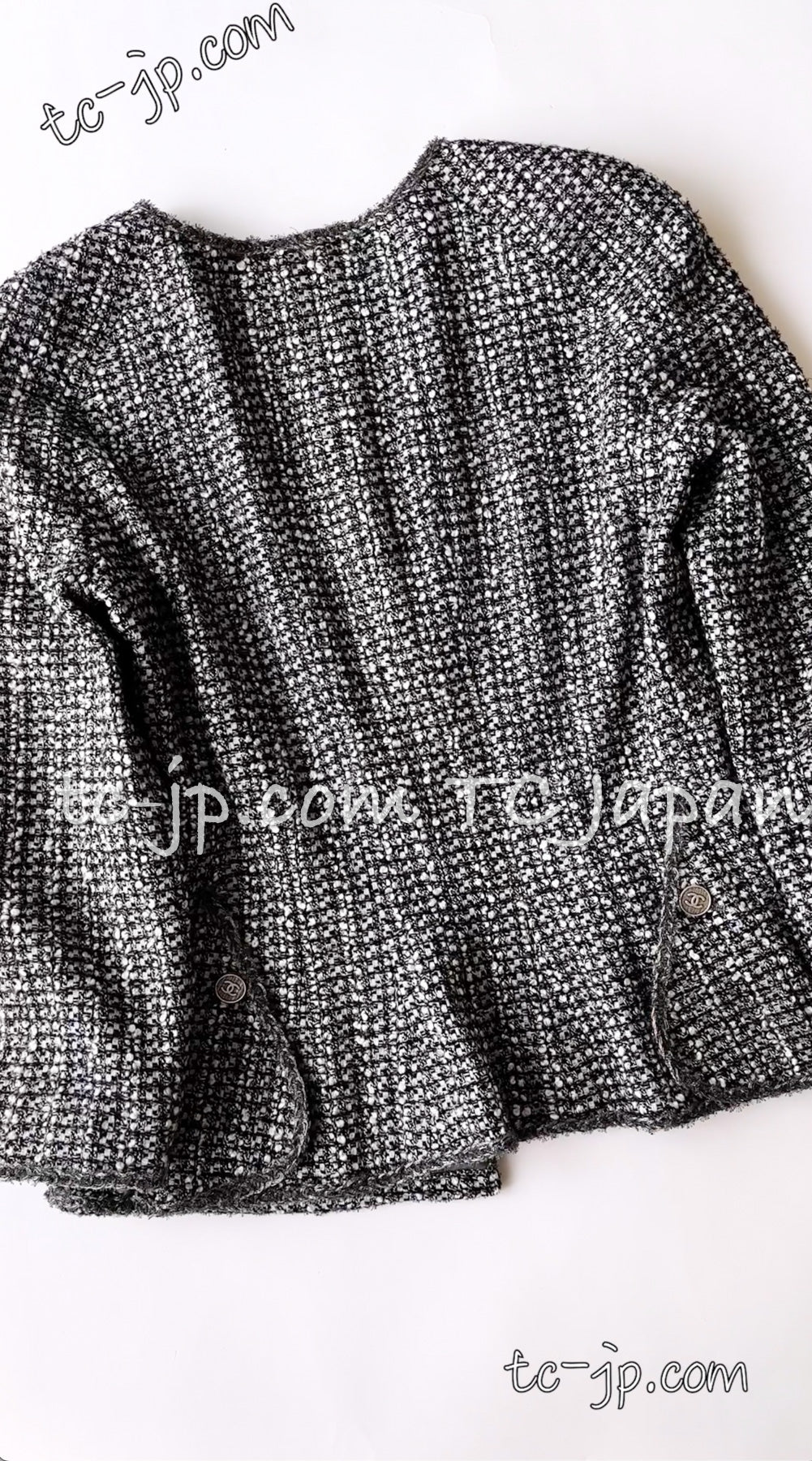 CHANEL 06S Grey Silver Metallic trim Jacket 44 46 シャネル グレー・シルバー・メタリック トリム・ジャケット