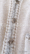 CHANEL 11A Ivory Wool Gold Chain Trim Jacket Coat 40 42 46 シャネル アイボリー ウール ゴールドチェーン トリム ジャケット コート 即発