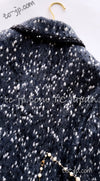 CHANEL 01A Dark Gray Navy Wool Tweed Jacket 38 40 シャネル ダークレー・ネイビー・ポップコーン・ジャケット 即発