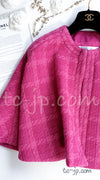 CHANEL 19A Pink Wool Tweed Cape Jacket 34 36 38 40 42シャネル ピンク・ウール・ツイード・ケープ・ジャケット 即発