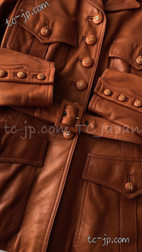 CHANEL 96A Vintage Camel Brown Lambskin Leather Jacket 36 シャネル ヴィンテージ キャメル ブラウン ラムスキン レザー ジャケット 即発
