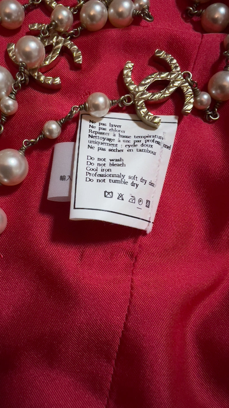 CHANEL 96S Coral Peach Jacket Coat 38 シャネル コーラルピーチ・ジャケット・コート 即発