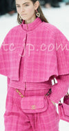 CHANEL 19A Pink Wool Tweed Cape Jacket 34 36 38 40 42シャネル ピンク・ウール・ツイード・ケープ・ジャケット 即発