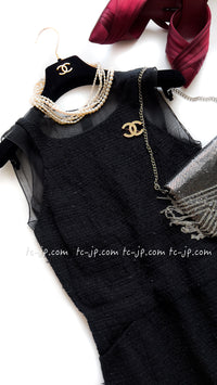 CHANEL 06S Black Sheer Sleeveless Dress 36 シャネル 冠婚葬祭ブラック・オーガンジー・ワンピース 即発
