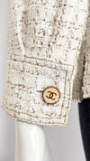 CHANEL 01S Ecru Ivory Shirts Cardigan Jacket 36 38 シャネル エクリュ・アイボリー・シャツ・カーディガンジャケット 即発