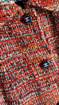 CHANEL 98A Brown Orange Tweed Jacket 42 シャネル ブラウン・オレンジ・ツイード・ジャケット