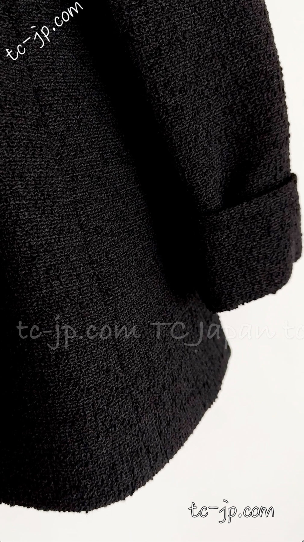 CHANEL 13A Black Wool Silk Jacket Coat 42 シャネル  ブラック・ウール・シルク・ジャケット 即発