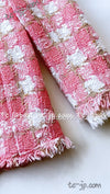CHANEL 04C Pink White Tweed Fringe Jacket 36 38 40 42 44 シャネル ピンク・ホワイト・ツイード・フリンジ・ジャケット 即発