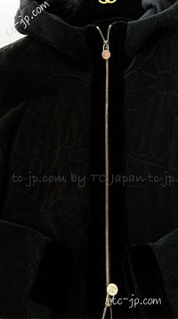 CHANEL 15B Black CC Logo Zip Hoodie Tops 36 38 40 シャネル ブラック・CCロゴ・パイルジップ・パーカー