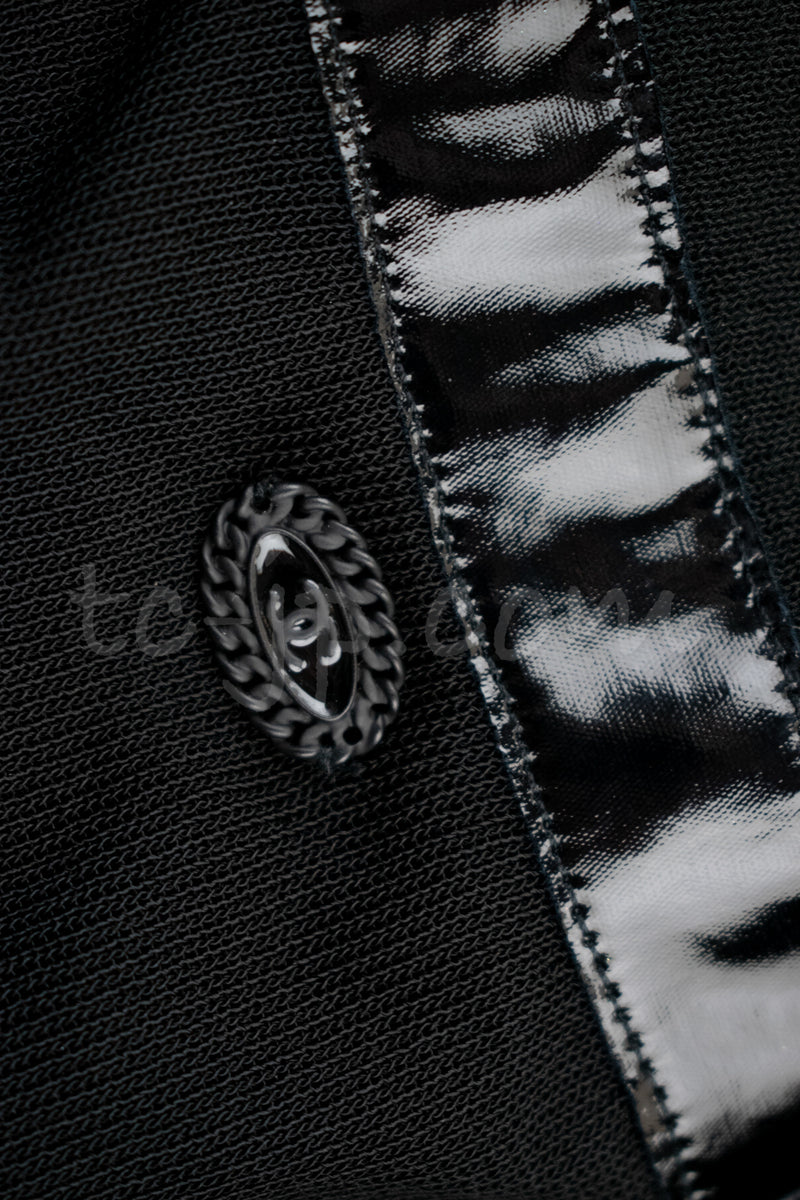 CHANEL 07S Ribbon Trim Black Cardigan Jacket 34 36 シャネル リボン・トリム・ブラック・ニット ボレロ カーディガン 即発