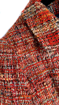 CHANEL 98A Brown Orange Tweed Jacket 42 シャネル ブラウン・オレンジ・ツイード・ジャケット