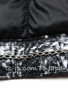 CHANEL 13A Black Nylon Zipper Tweed Print Pattern Jacket 42 シャネル ツイード柄・プリント・ジッパー・ジャケット 即発
