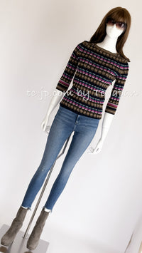 CHANEL 18PF Turtleneck Striped Knit Sweater Dress 34 38 シャネル タートルネック・ストライプ・ニット・セーター・ワンピース 即発