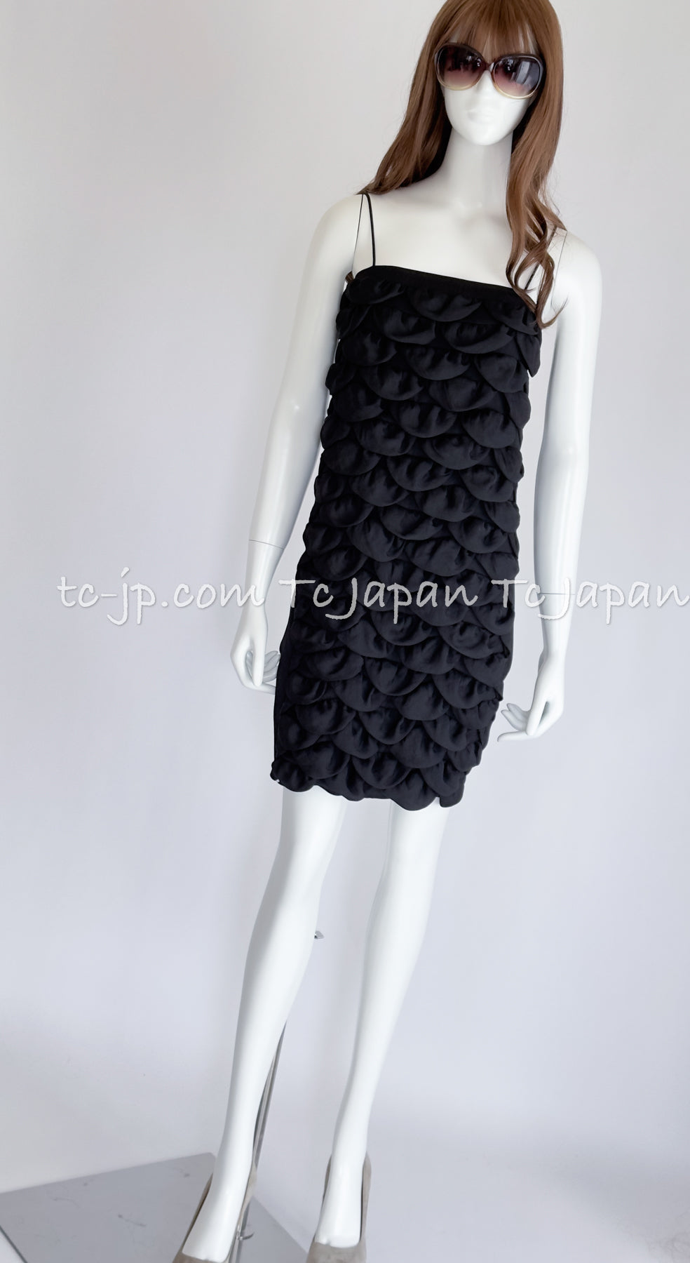 CHANEL 09C Black Sleeveless Camelia Dress 36 シャネル カメリア・ブラック・ワンピース 即発