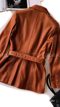 CHANEL 96A Vintage Camel Brown Lambskin Leather Jacket 36 シャネル ヴィンテージ キャメル ブラウン ラムスキン レザー ジャケット 即発