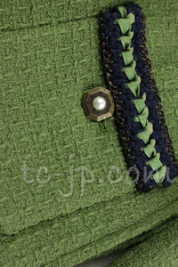 CHANEL 10PF Paris Shanghai Green Braid Skirt Jacket 36 シャネル グリーン・ブレイド・ジャケット スカート スーツ - TC JAPAN